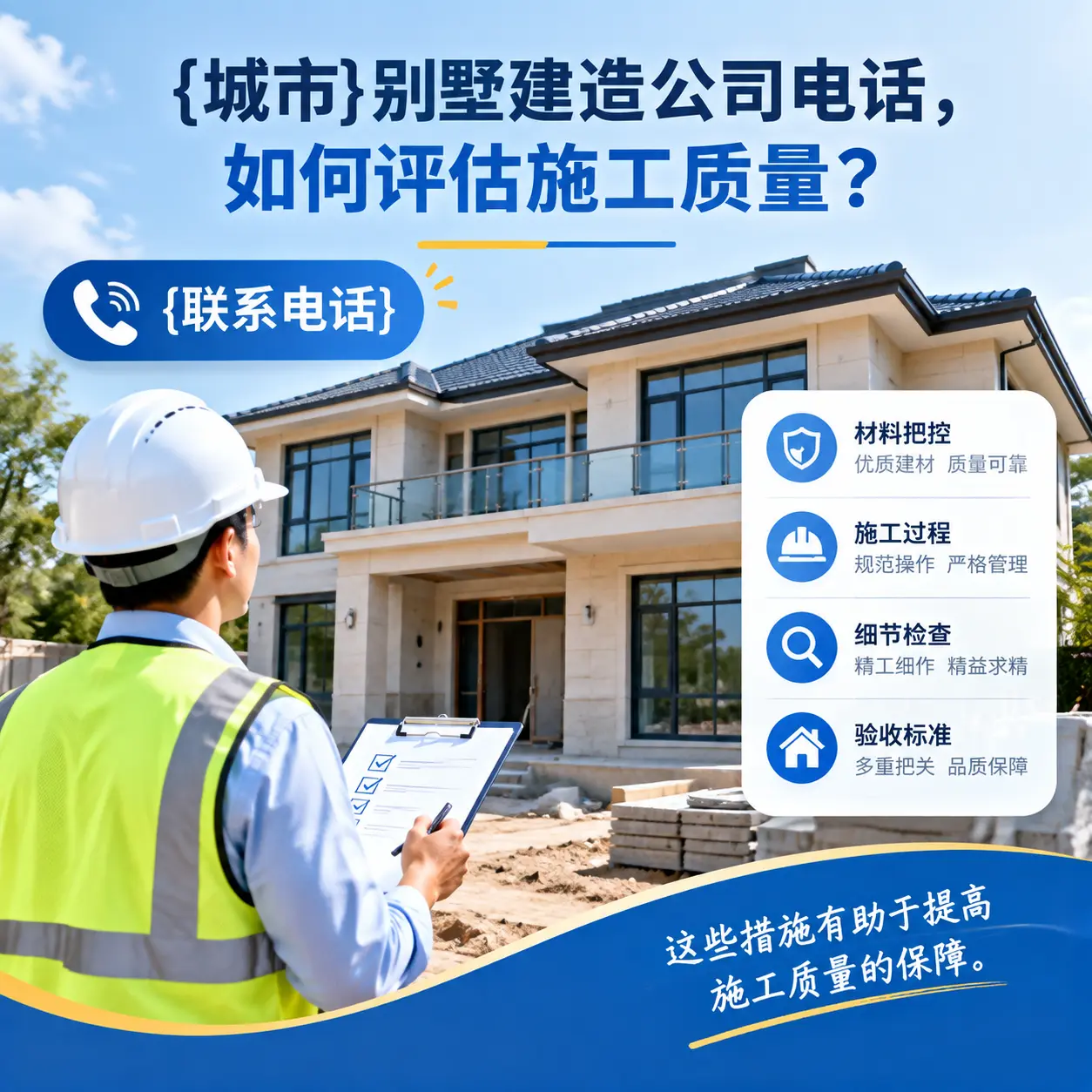 金沙别墅建造公司电话,如何评估施工质量?