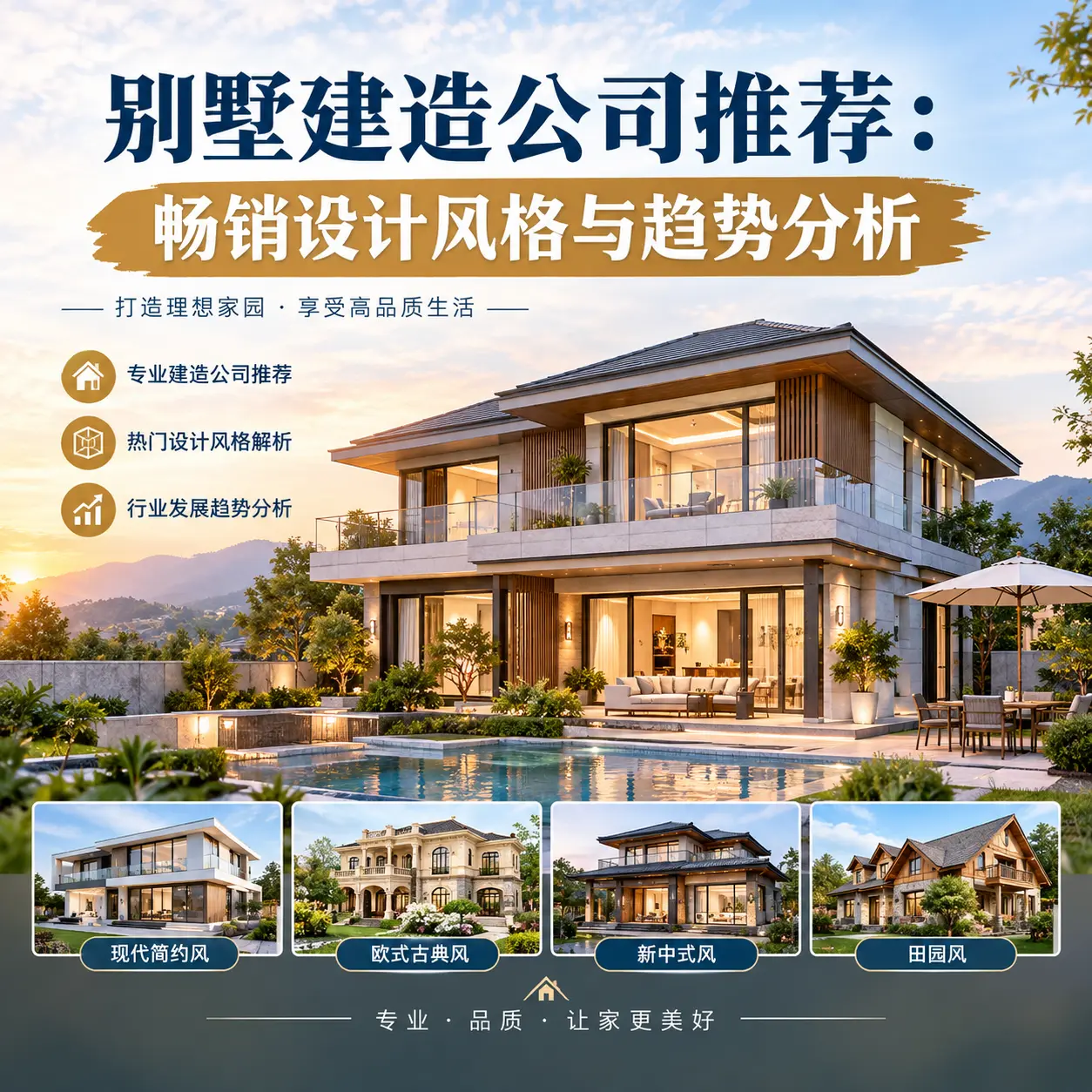 别墅建造公司推荐： 金沙 畅销设计风格与趋势分析