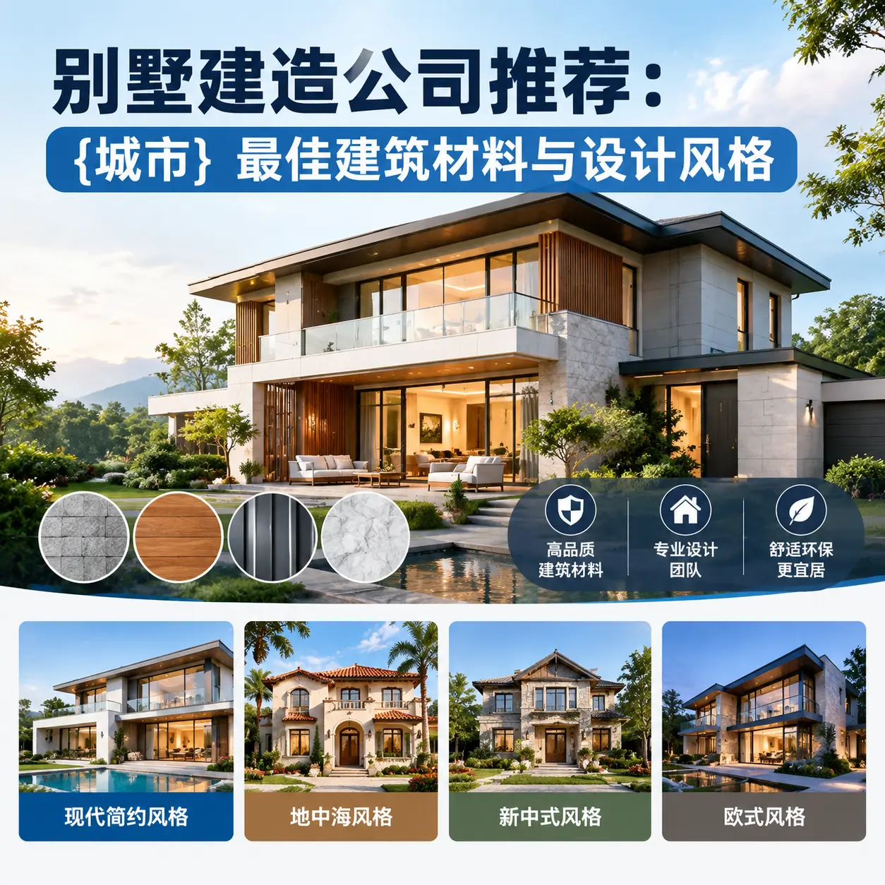 别墅建造公司推荐: 金沙 最佳建筑材料与设计风格