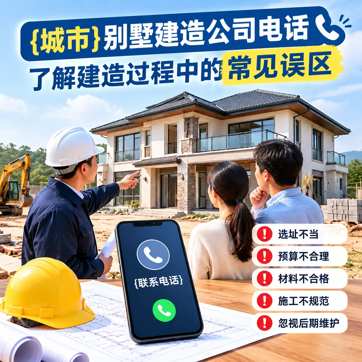 金沙别墅建造公司电话,了解建造过程中的常见误区